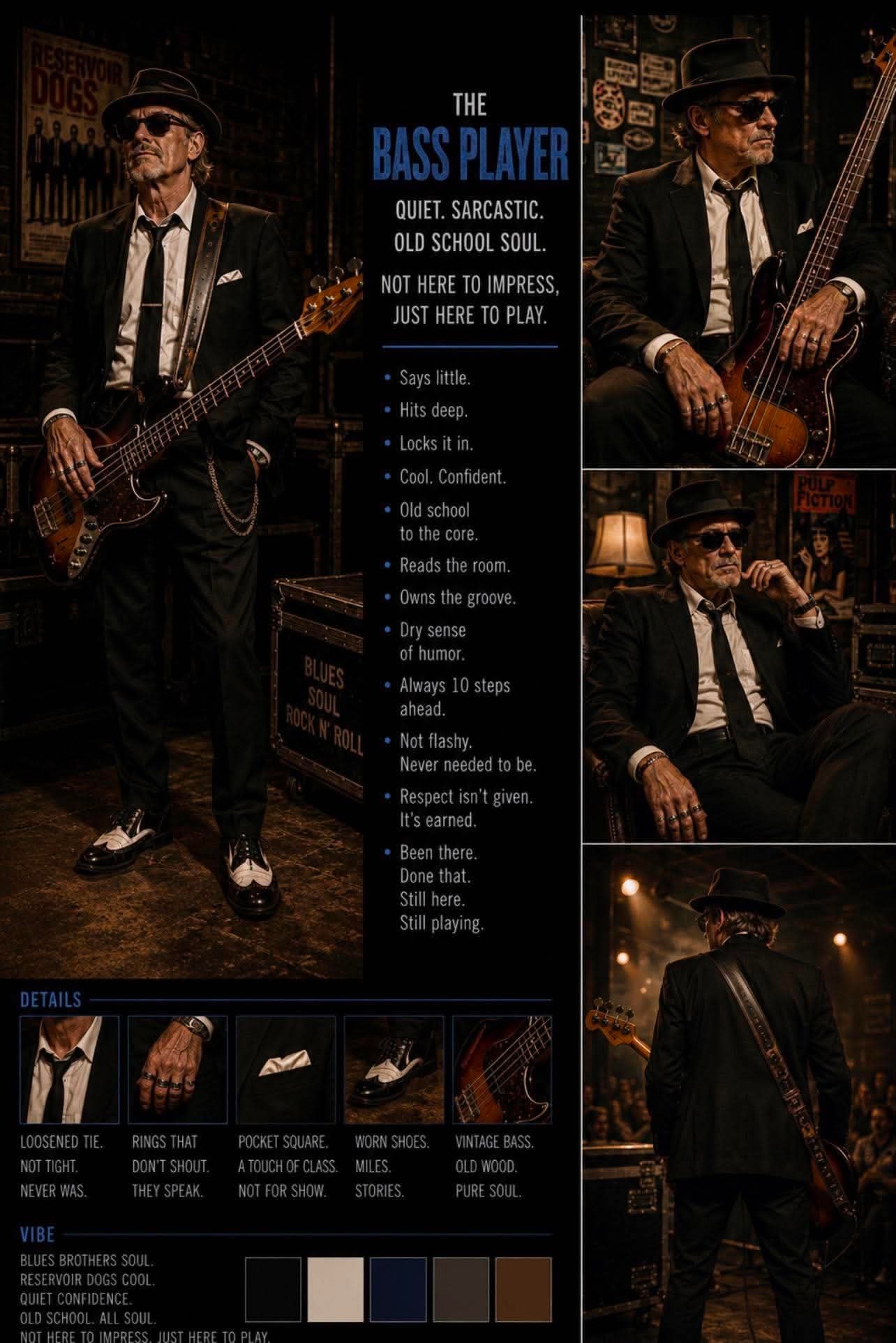 Redrum bassist playing a vintage bass guitar